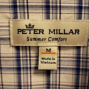 Peter Millar medium summer comfort white with blue cross patterns